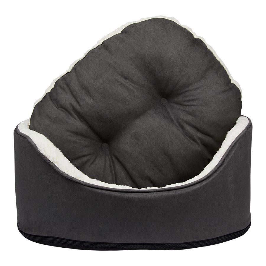 Pets at Home Teddy Oval Dog Bed Dark Grey