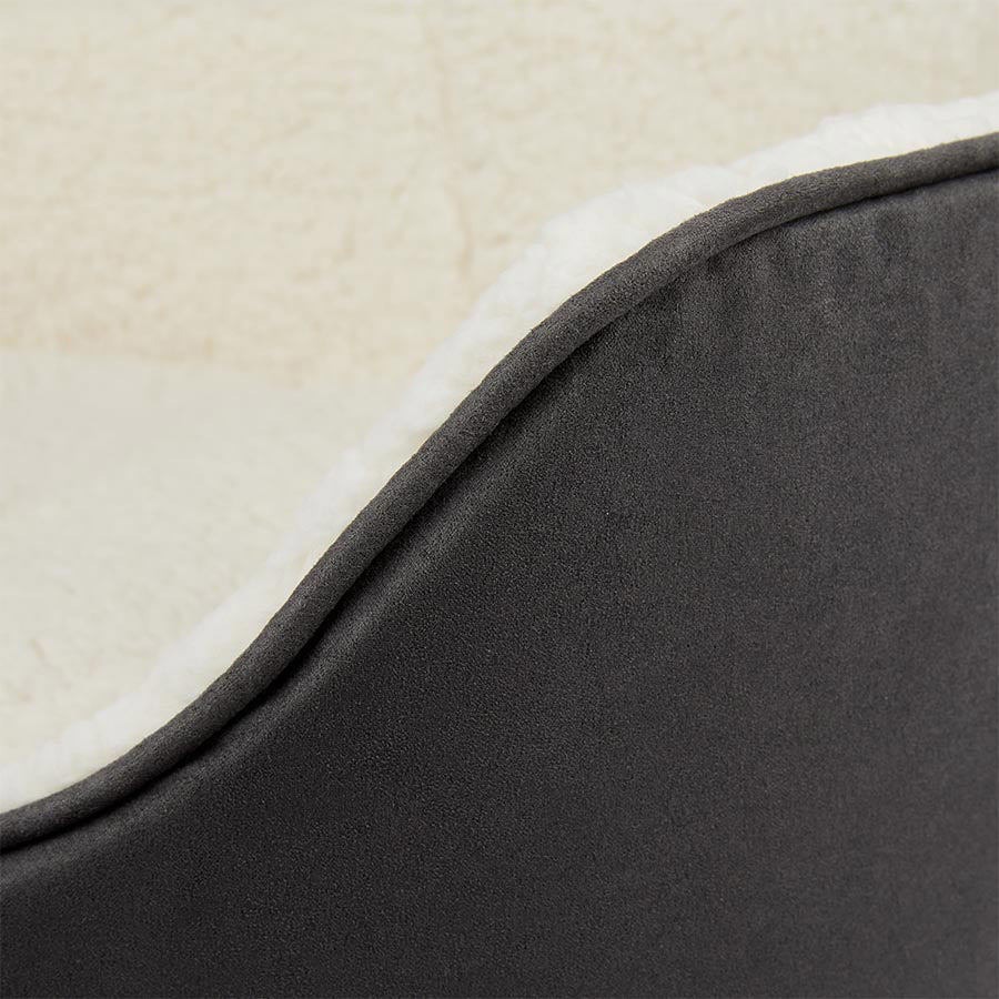 Pets at Home Teddy Oval Dog Bed Dark Grey