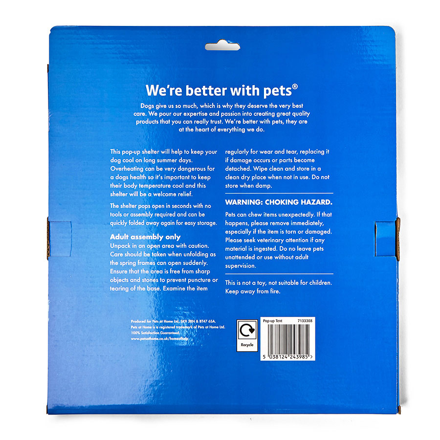 Sunny Daze Pop-Up Dog Shelter Blue Large