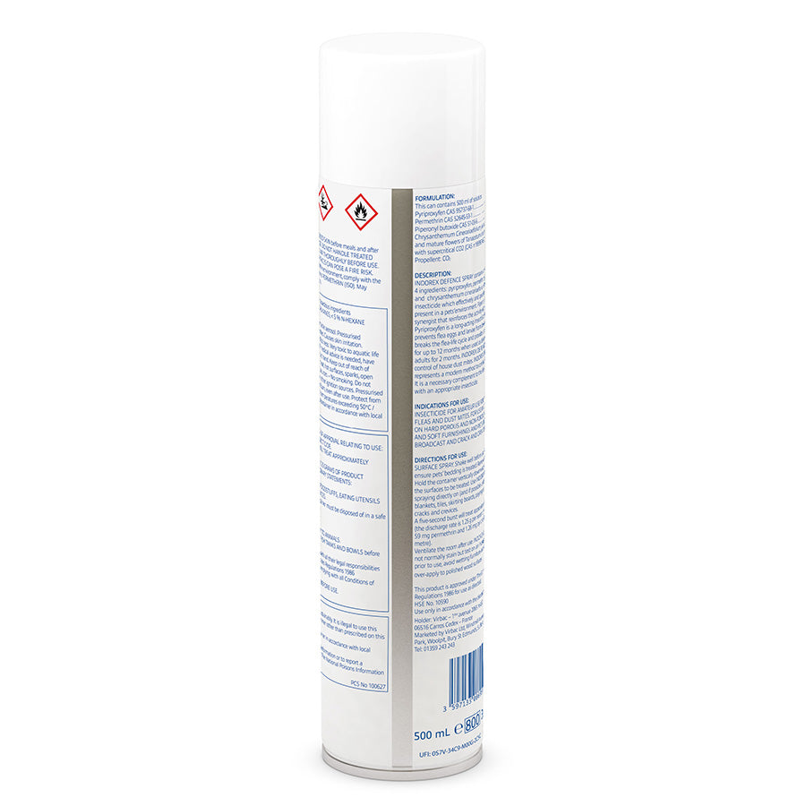 Virbac Indorex Defence Flea Spray 500ml
