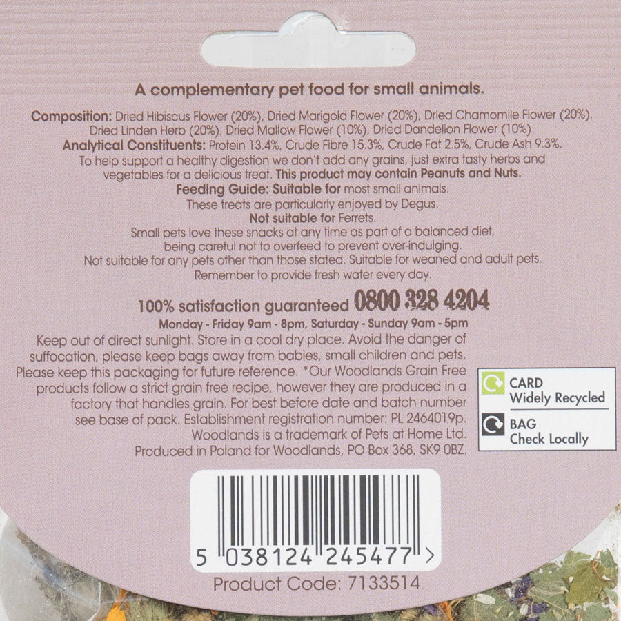 Pets at Home Small Animal Floral Salad Treats 80g