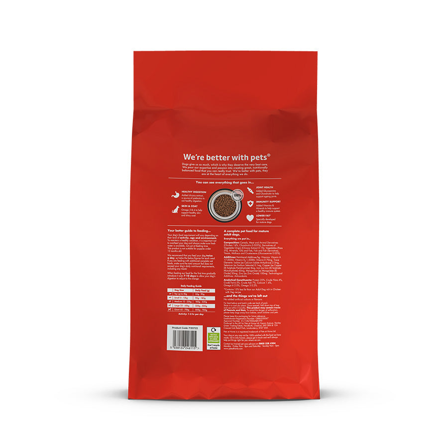 Pets at Home Complete Nutrition Mature Dry Dog Food Chicken 15kg