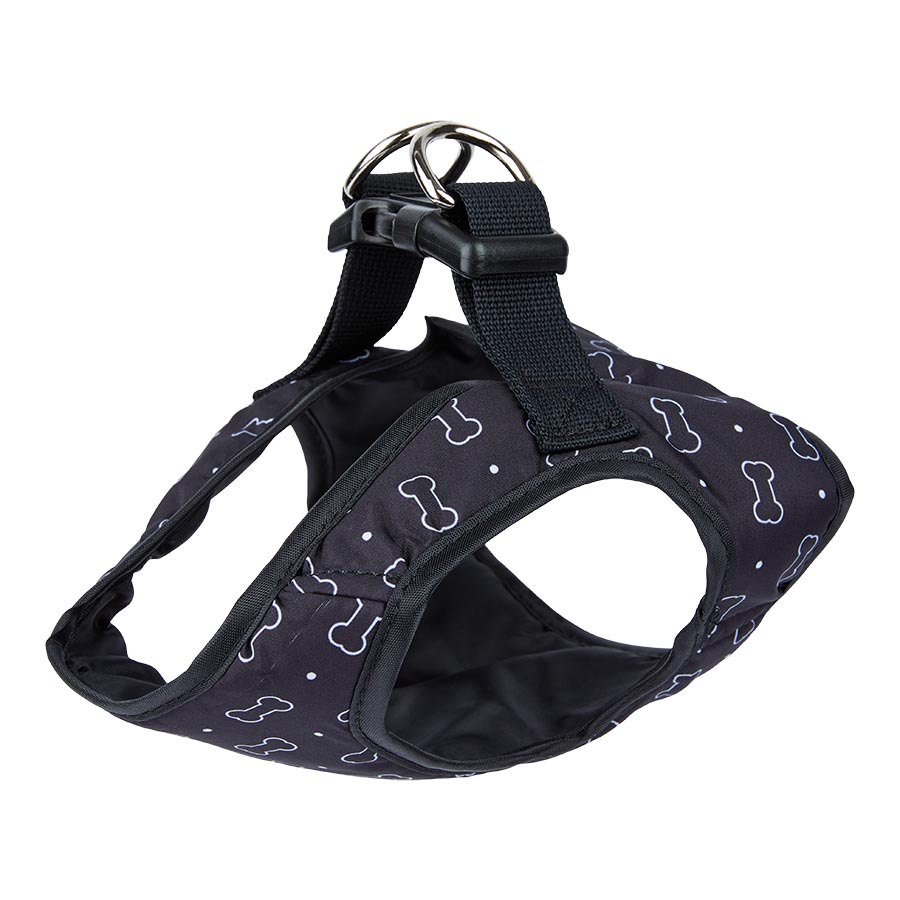 Pets at Home Bone Print Dog Harness Black