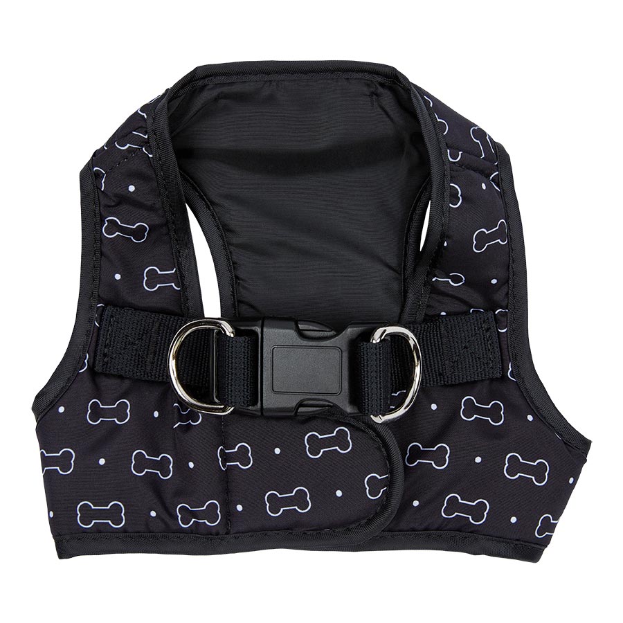 Pets at Home Bone Print Dog Harness Black