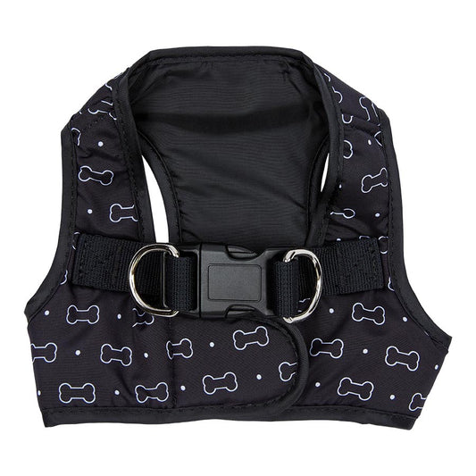 Pets at Home Bone Print Dog Harness Black