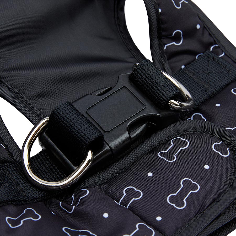 Pets at Home Bone Print Dog Harness Black