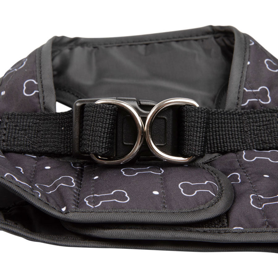 Pets at Home Bone Print Dog Harness Black