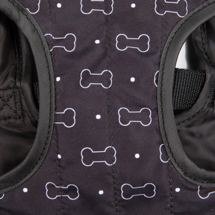 Pets at Home Bone Print Dog Harness Black