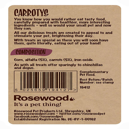 Rosewood Naturals Carrotys for Small Animals 200g