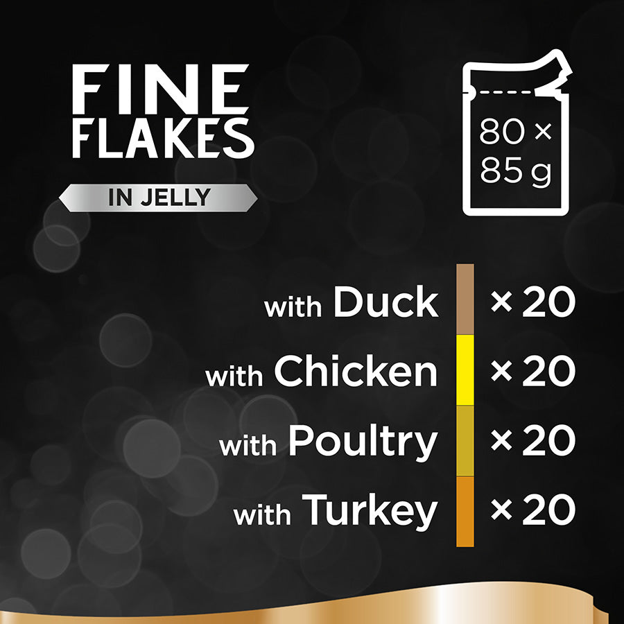 Sheba Fine Flakes Adult Wet Cat Food Poultry In Jelly Giant 80x85g