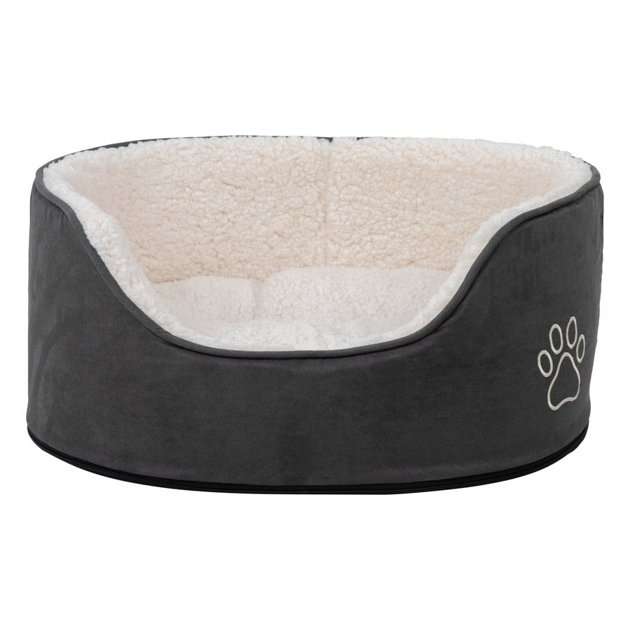 Pets at Home Teddy Oval Dog Bed Grey X Small