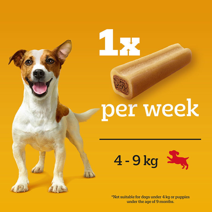 Pedigree Jumbone Mini Small Adult Dog Treats Beef & Poultry 4 Pack