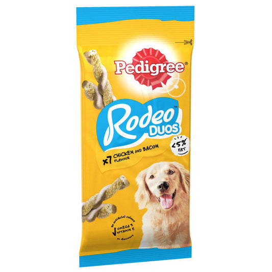 Pedigree Rodeo Duos Dog Treats Chicken & Bacon 123g