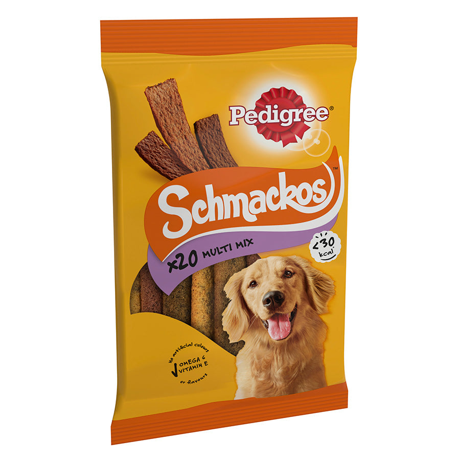 Pedigree Schmackos Adult Dog Treats Meaty Mix 20 Pack 144g