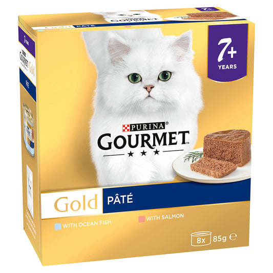 Gourmet Gold Mousse Senior Wet Cat Food with Salmon 8x85g