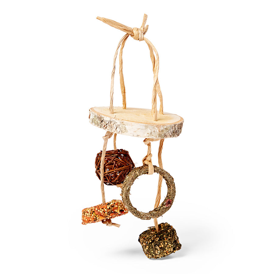 Woodlands Small Animal Snack Mobile Hanging Toy with Treats 100g
