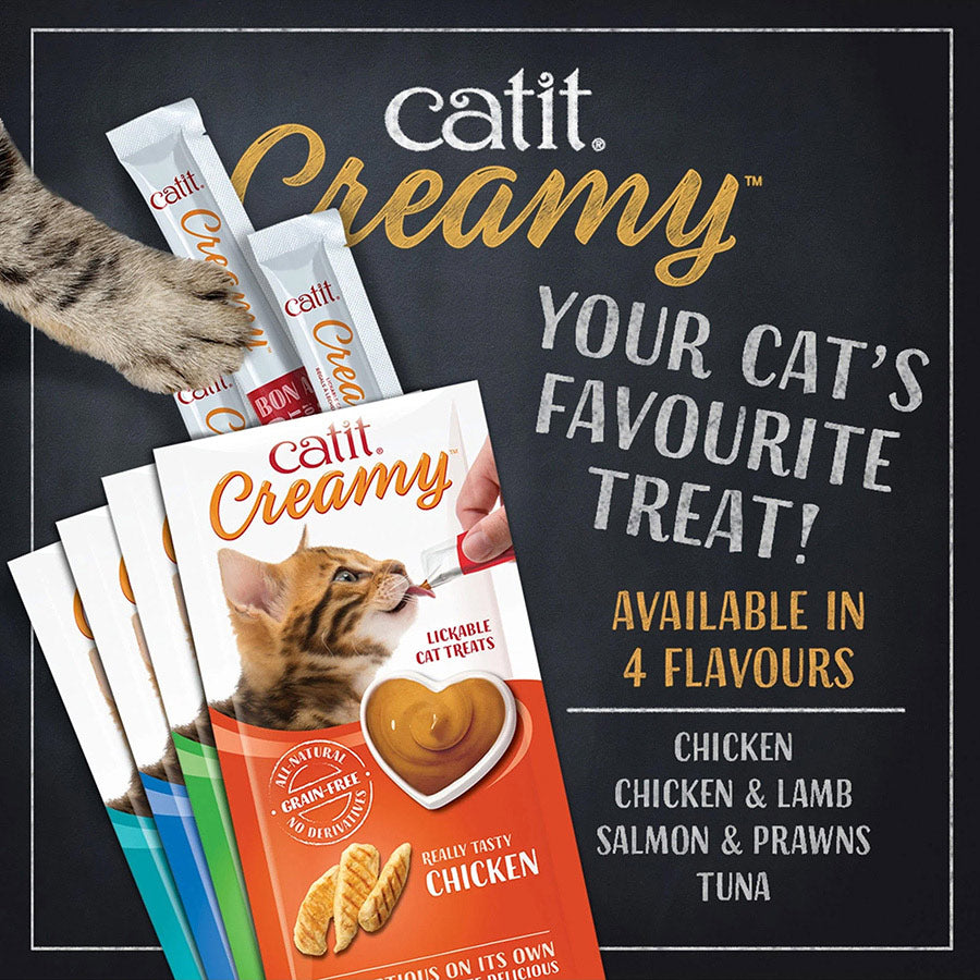 Catit Creamy Lickable Cat Treats Chicken & Lamb 4x10g