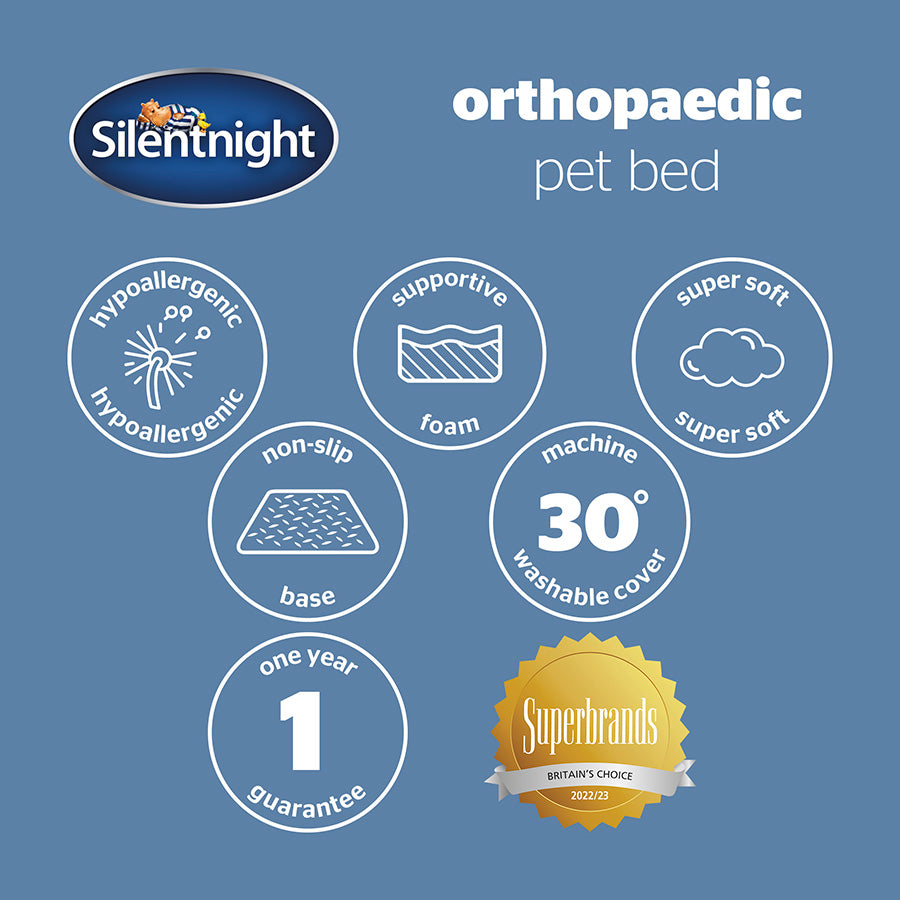 Silentnight Orthopaedic Pet Bed Grey