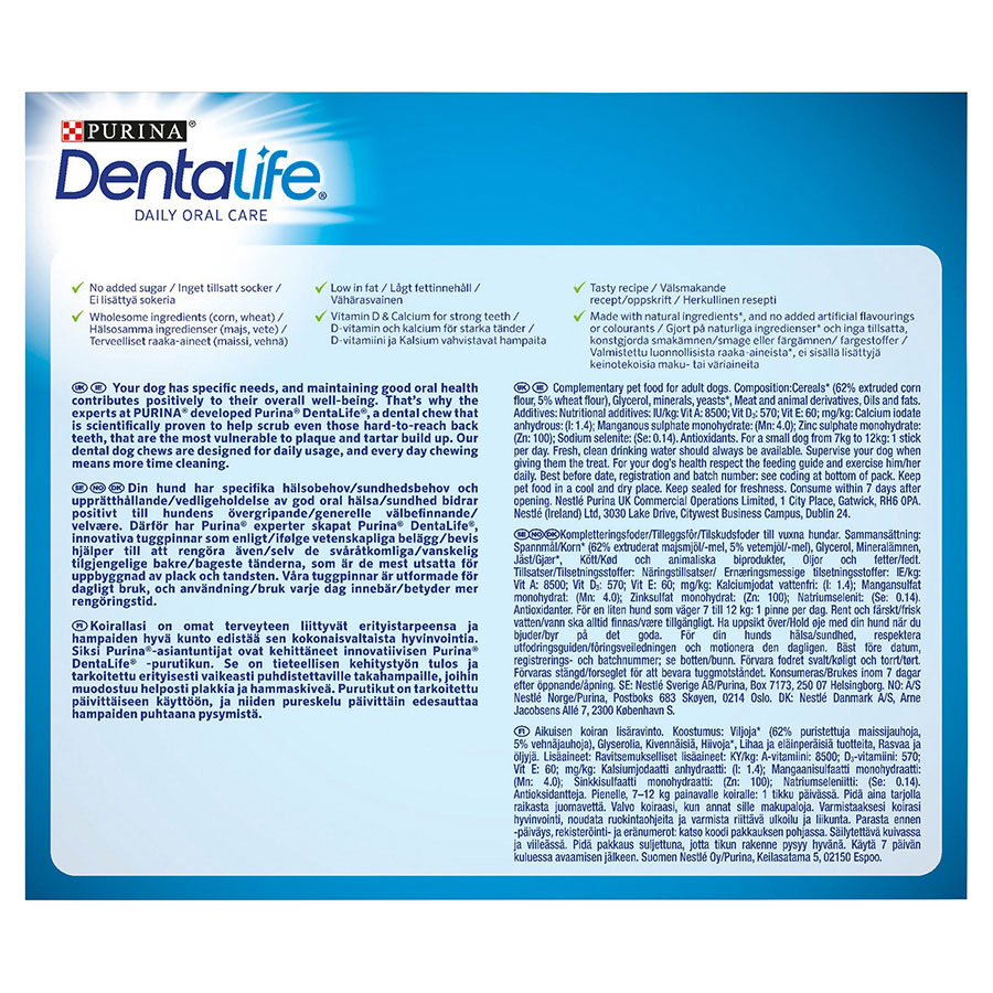 Dentalife Small Breed Adult Dog Dental Chew Sticks Chicken 54 Pack