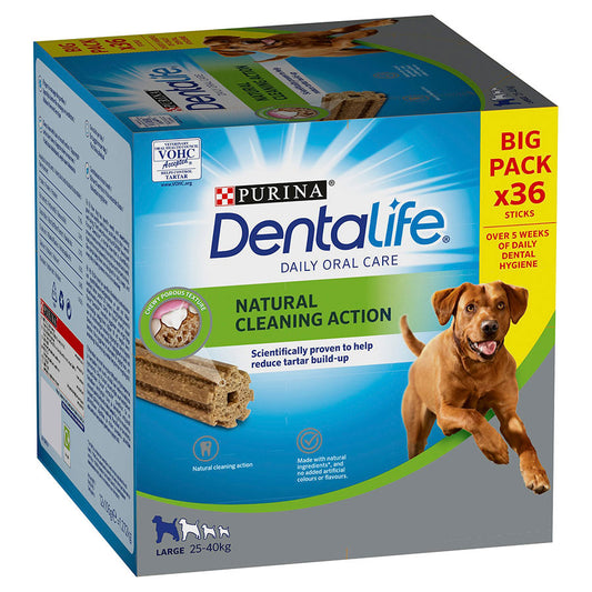 Dentalife Large Breed Adult Dog Dental Chew Sticks Chicken 36 Pack