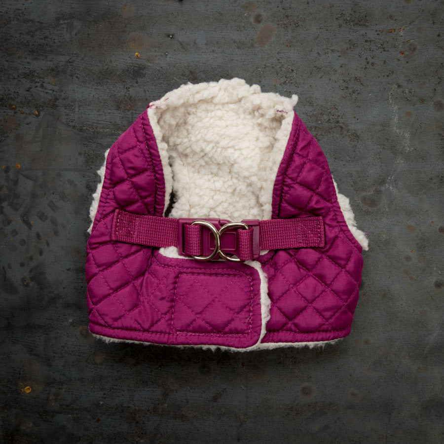 Wag-a-Tude Quilted Dog Harness Pink