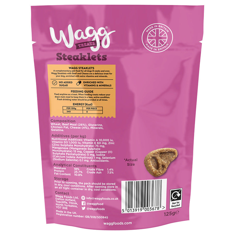 Wagg Dog Treats Steaklets 125g