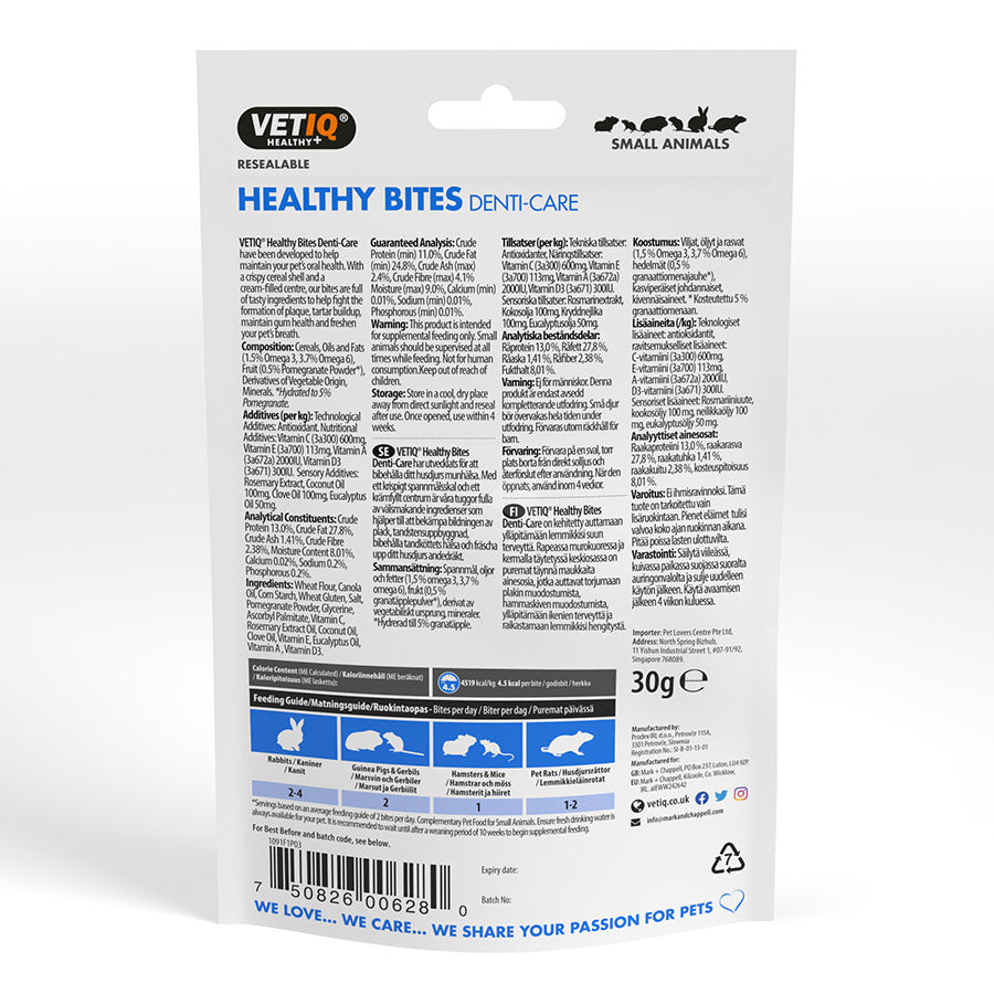 VetIQ Healthy Bites Dental Treats Small Animals 30g