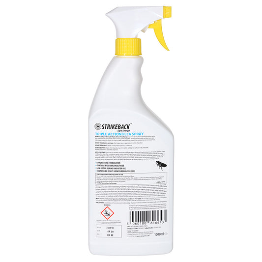 Strikeback Super Strength Triple Action Household Flea Spray 1L