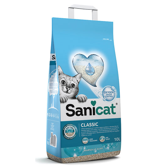 Sanicat Classic Marsella Soap Scent Non-Clumping Absorbent Cat Litter 10 Litre