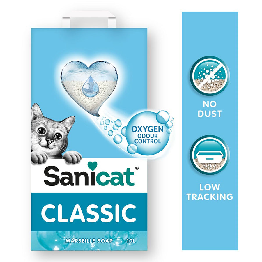 Sanicat Classic Marsella Soap Scent Non-Clumping Absorbent Cat Litter 10 Litre