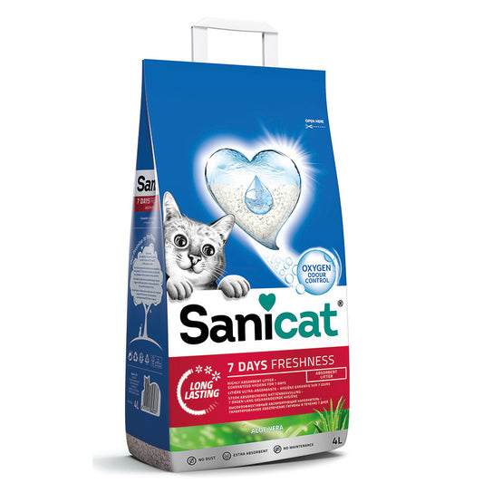 Sanicat 7 Days Aloe Vera Scent Non-Clumping Absorbent Cat Litter 4 Litre