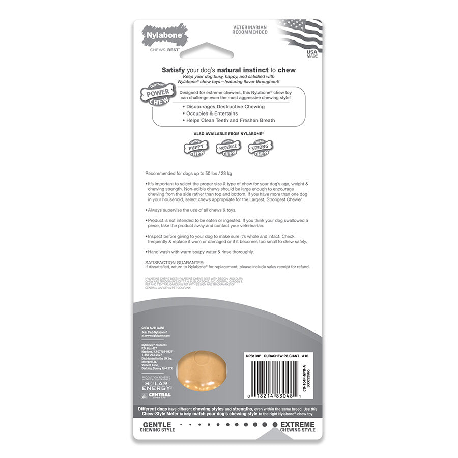Nylabone Dura Dog Chew Toy Peanut Butter Large