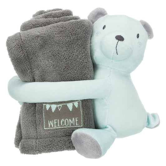 Trixie Junior Cuddly Set Puppy Blanket/Bear Grey 50cm