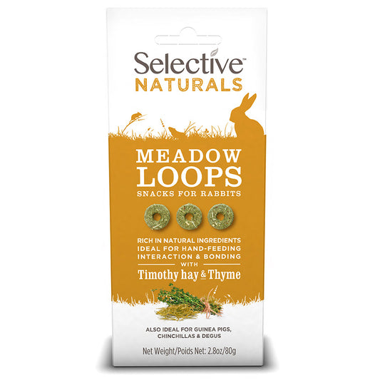 Selective Naturals Meadow Loops Small Animal Treats with Timothy Hay & Thyme 80g