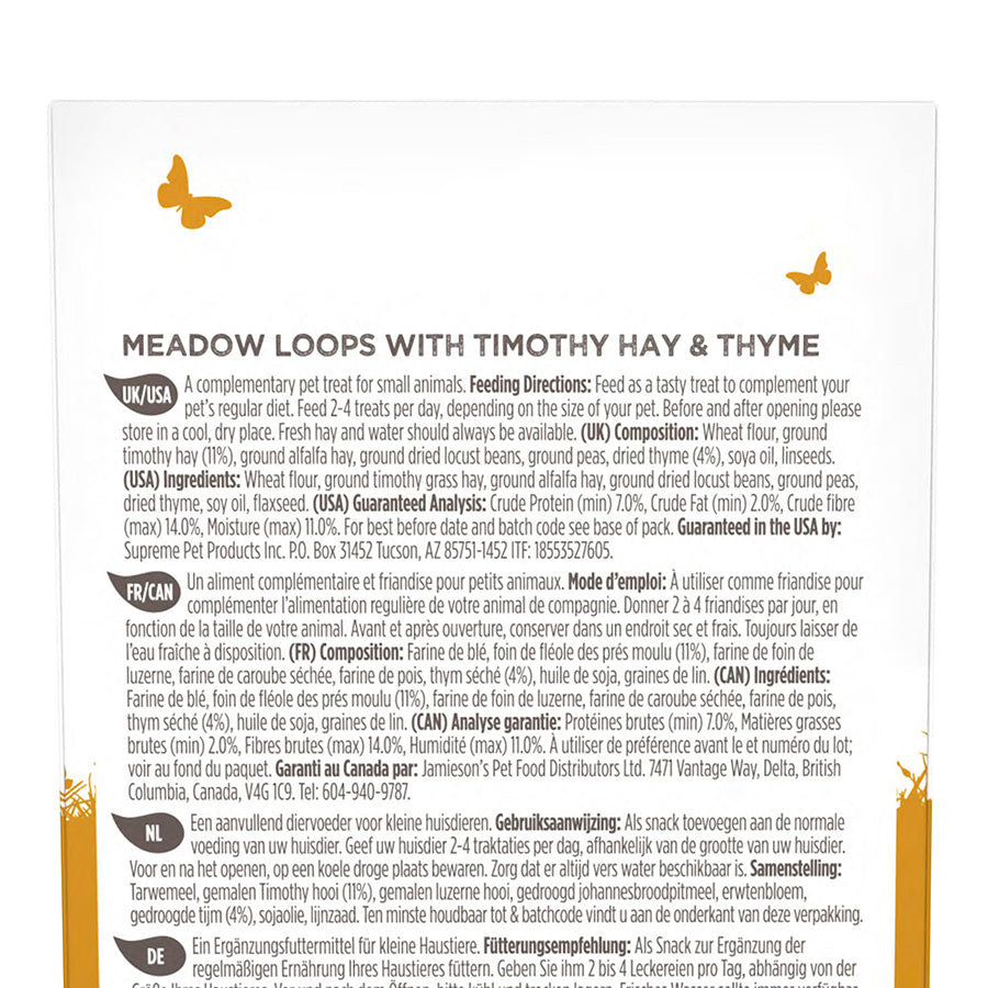 Selective Naturals Meadow Loops Small Animal Treats with Timothy Hay & Thyme 80g