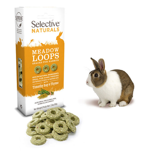 Selective Naturals Meadow Loops Small Animal Treats with Timothy Hay & Thyme 80g