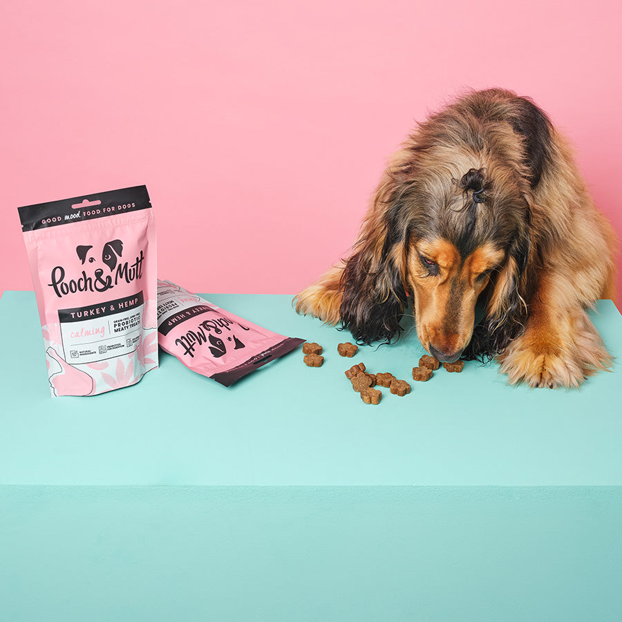 Pooch and Mutt Calming Meaty Dog Treats with Turkey and Hemp 120g