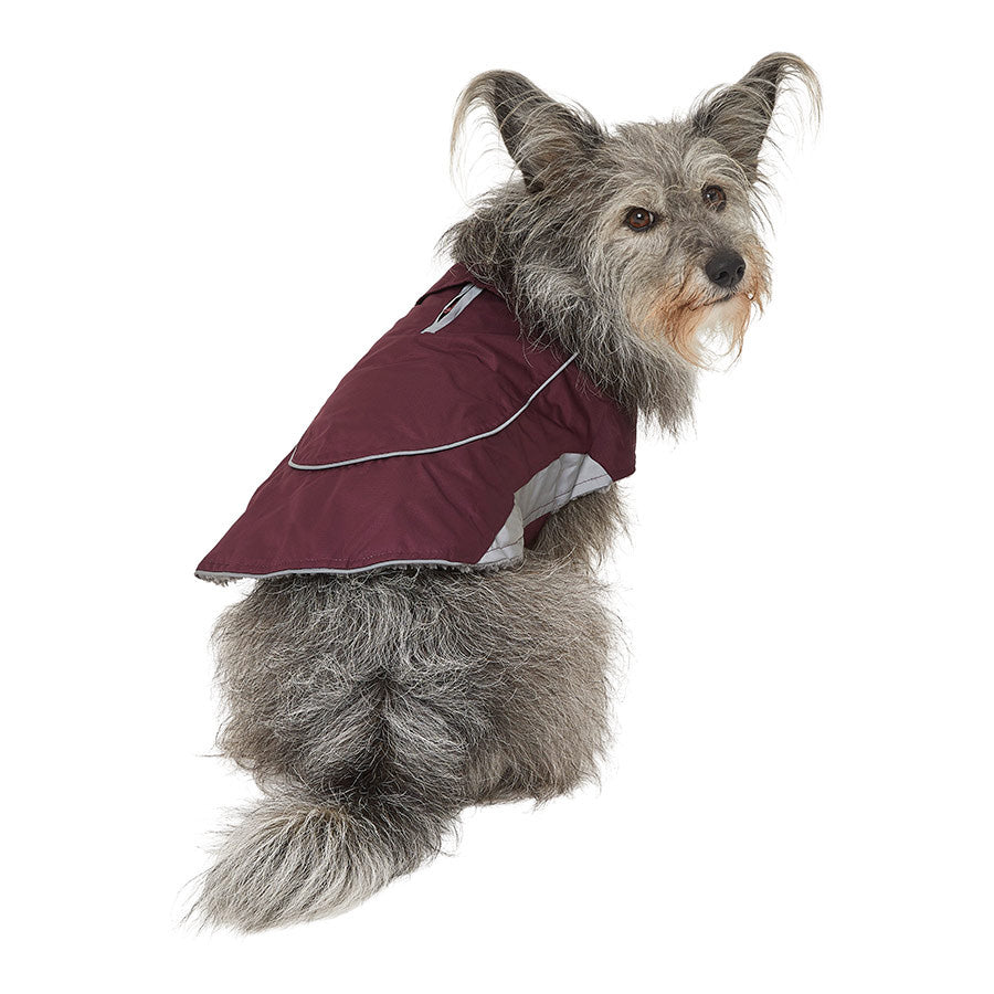 Pets at Home Ripstop Reflective Dog Coat Wine