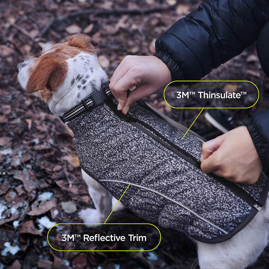 3 Peaks 3M Thinsulate Bomber Dog Coat Black Marl
