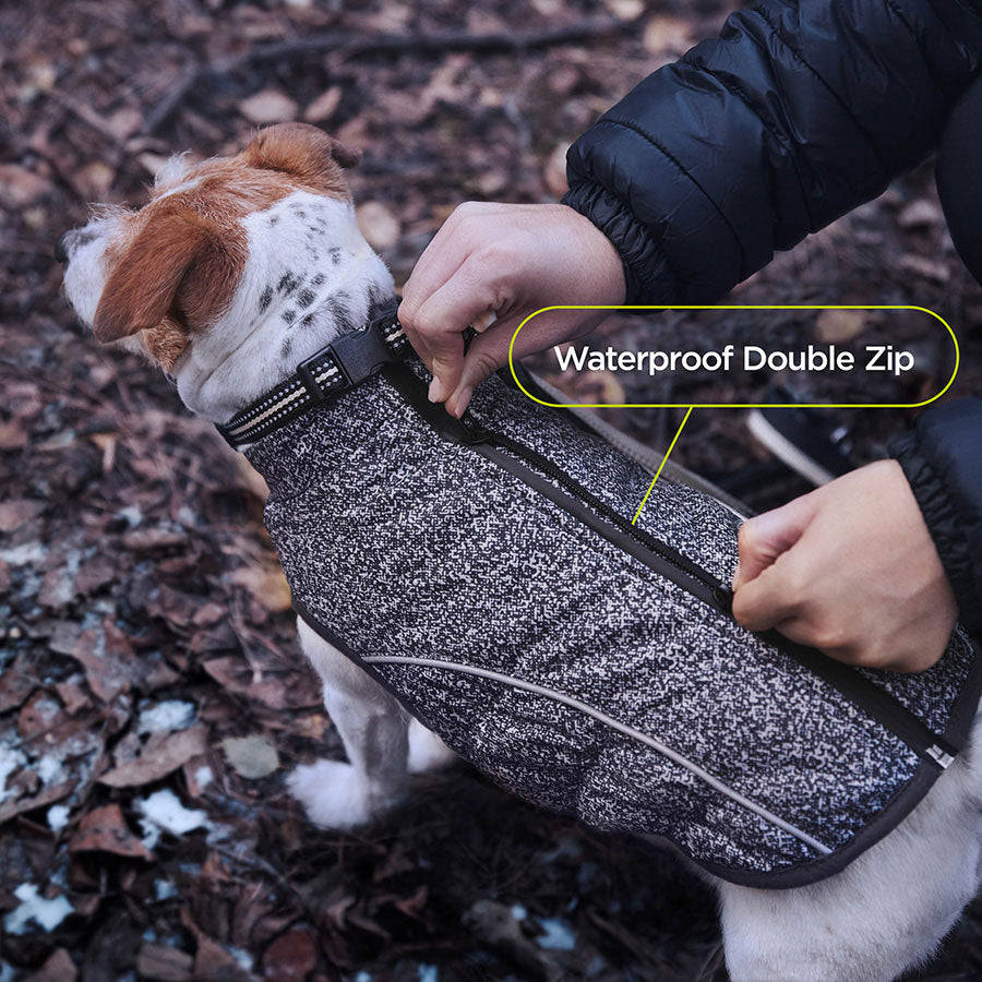 3 Peaks 3M Thinsulate Bomber Dog Coat Black Marl