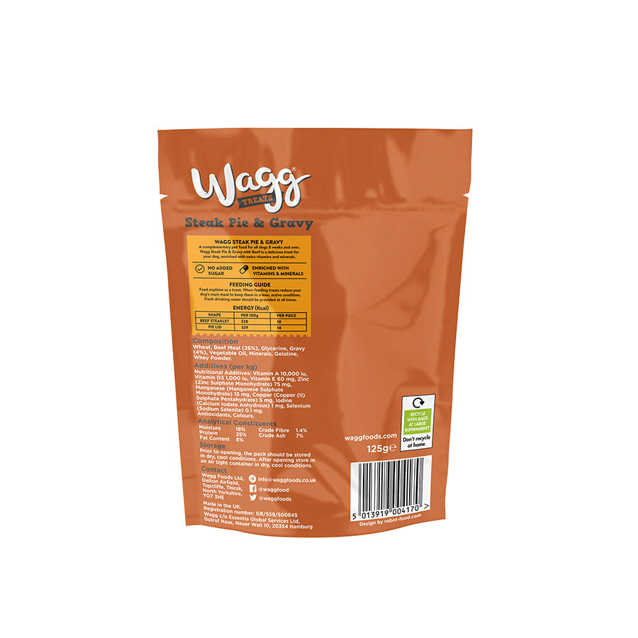Wagg Dog Treats Steak Pie with Gravy 125g