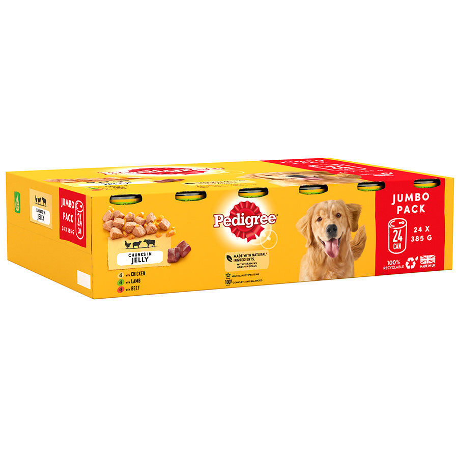 Pedigree Mixed Selection Wet Dog Food In Jelly 24x385g