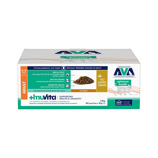 AVA Optimum Health Wet Adult Cat Food Chicken In Gravy 80x85g
