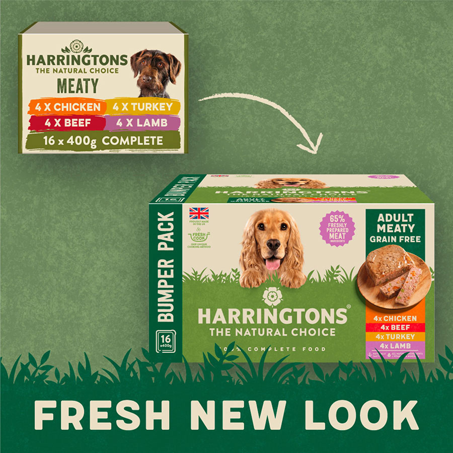 Harringtons Grain Free Wet Dog Food Meaty Selection 16x400g