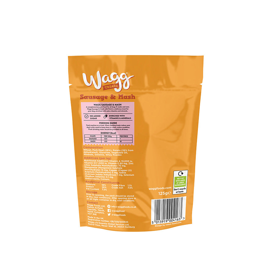 Wagg Dog Treats Sausage & Mash 125g