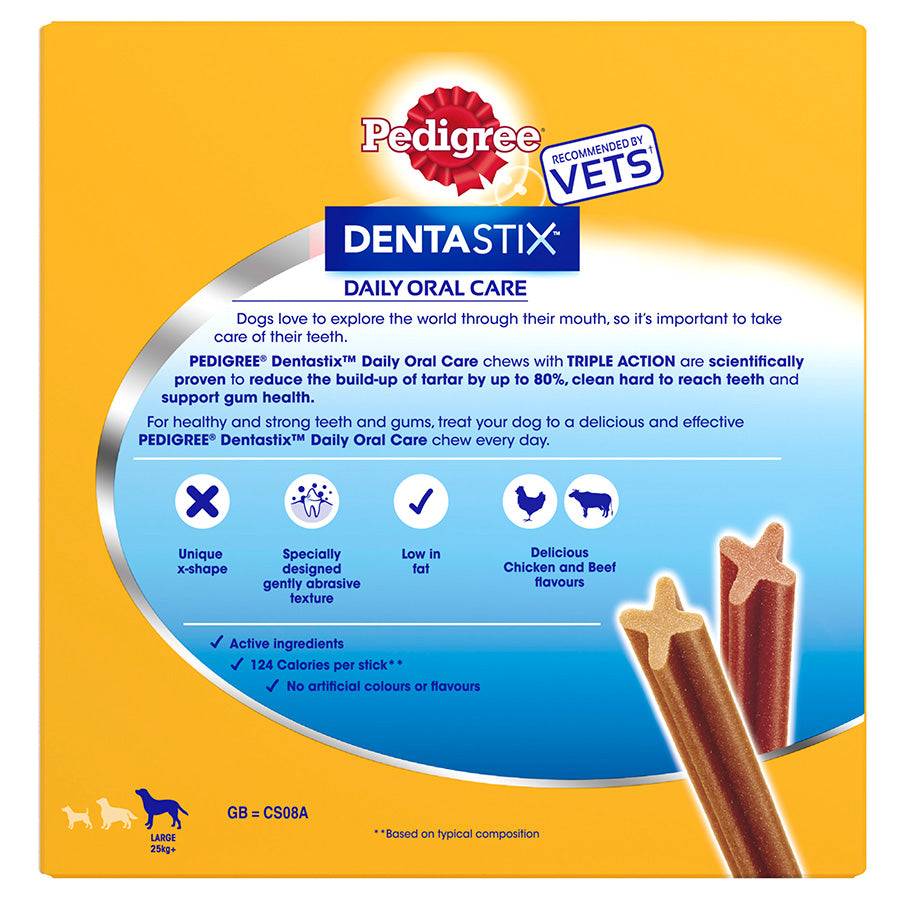 Pedigree Dentastix Daily Dental Sticks Large Adult Dog 42 Pack 1.62kg