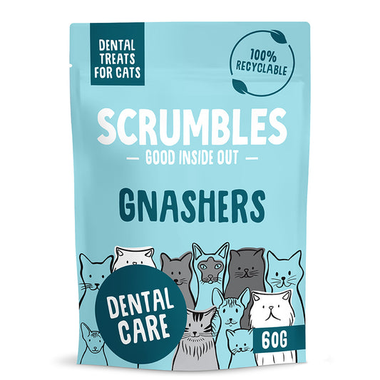 Scrumbles Gnasher's Grain Free Cat Dental Treats 60g
