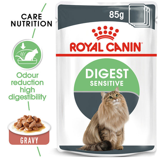 Royal Canin Feline Digest Sensitive Wet Adult Cat Food Gravy 48x85g