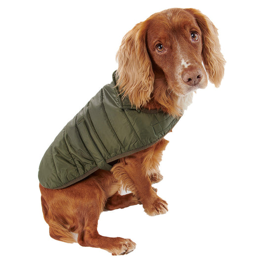 Barbour Baffle Quilted Dog Coat Green X Small