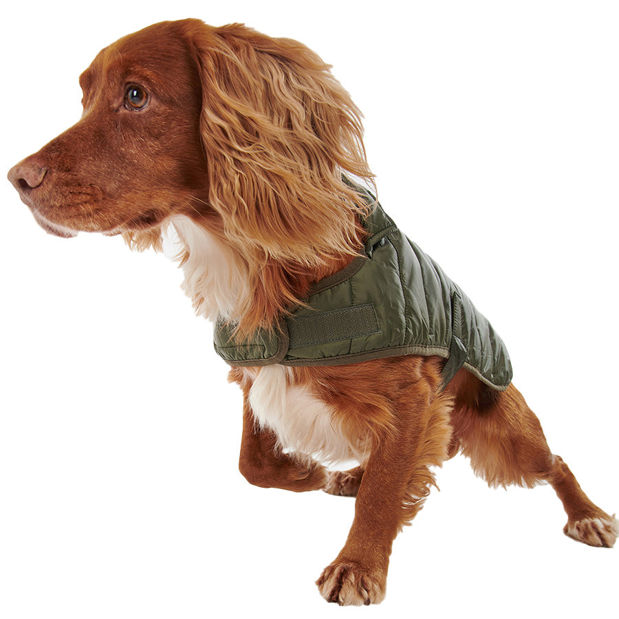 Barbour Baffle Quilted Dog Coat Green X Small